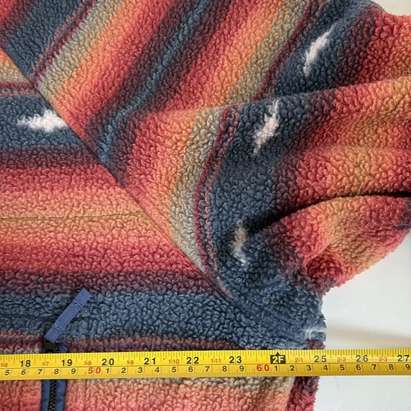 American Eagle fleece southwest style navy orange snap jacket pullover mock neck - Picture 13 of 16